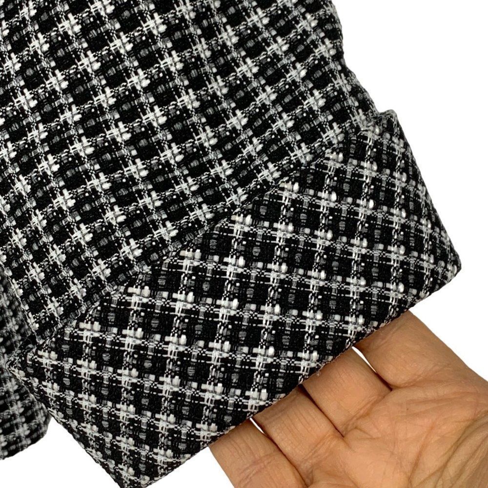 Women Giorgio Sant Angelo Size 10 Baby Doll Blazer Metalic Plaid 3914 - Picture 3 of 10